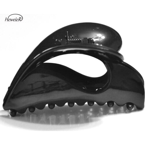 2019 New Lady Black Plastic Hair Jaw Claw Clip Crab Clamp Grip Hair Jewelry Headwear Women Barrette Headdress Accessory 85x35mm