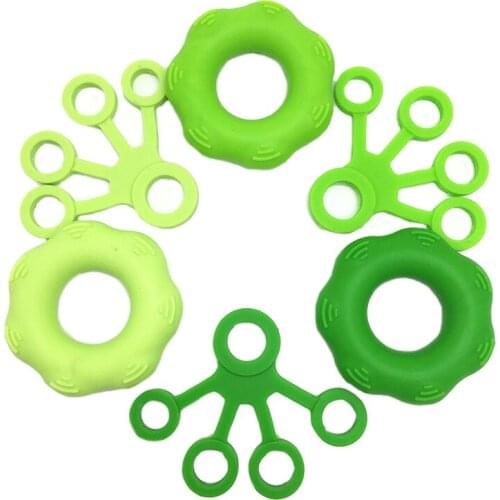 1Set Anti-Slip Silicone Hand Gripper Grip Ring Finger Stretcher Resistant Trainer Rubber Finger Expander Power Strength Exercise