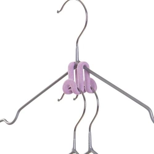 1Pcs Plastic Flocking Double Dual Hook Multifunctional Portable Hooks Clothes Bags Hangers Drying Racks Wardrobe Storage Rack