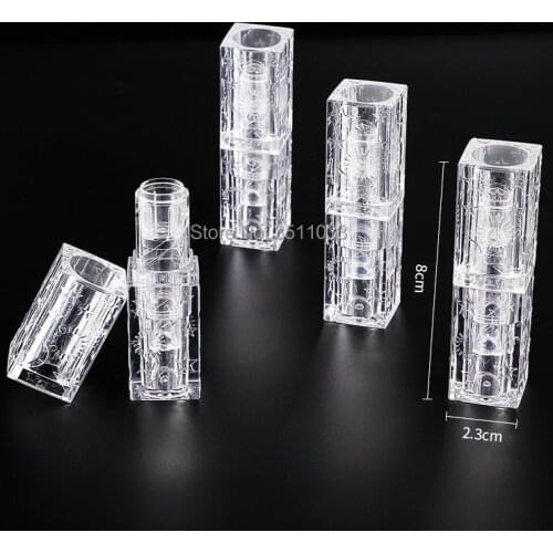 10/20/30/50pcs 12.1mm Transparent Square Empty Lipstick Tube Plastic Cute Lip Balm Container Lip Rouge Tube Clear Lip Stick Tube