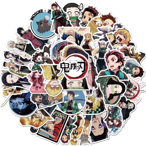 10/30/50PCS Anime Ghost Slayer Character Sticker Luggage Laptop Guitar Waterproof Sticker Graffiti Decoration Wholesale