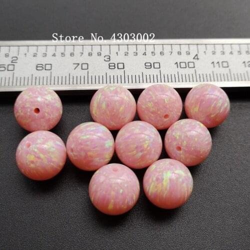 10pcs/lot 12mm Full Drilled Synthetic Round Opal Beads for DIY Jewelry Round Ball Opal