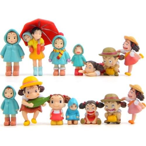14pcs/set Miyazaki Hayao Totoro Gardening Action Figure Mei Xiaoxi Xiaoyu Dolls Collection Model Toy