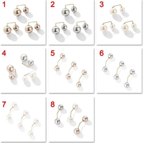 3pcs/Set Ladies Simple Alloy Brooches Double Imitation Pearls Pins Accesorios Mujer Brooch Set Women Sweater Cardigan Suit Decor