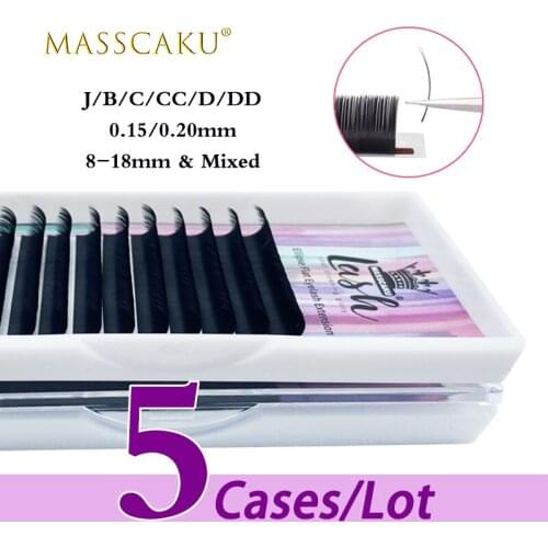 5case/lot Outstanding quality 8-18mm length soft matte 0.15mm 0.20mm thickness natural flat eyelash extensions tray for makeup