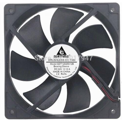 50 pieces LOT Gdstime DC 24V 2Pin 12cm 120mm 120x25mm 12025 PC Case Cooling Cooler Cooling fan