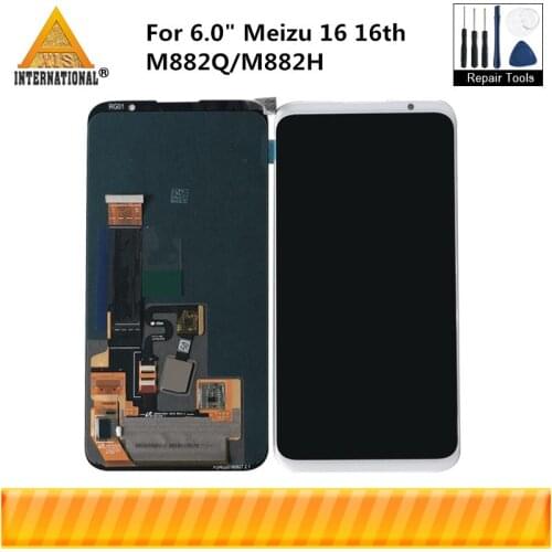 6.0" Original Amoled For Meizu 16 16th M882Q Axisinternational LCD Display Screen+Touch Panel Digitizer For Meizu 16 M882H LCD