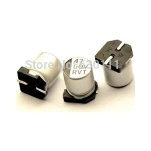 Free Shipping High Quality SMD Aluminum Electrolytic Capacitor 50V 47UF 6.3*7.7MM 100PCS/Lot)