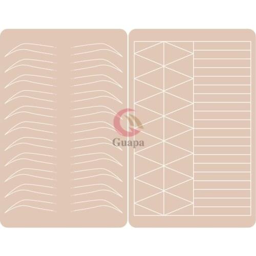 2 Sides Print Microblading Tattoo Eyebrow Practice Skin Eyebrow Cosmetic Permanent Makeup Silicone Training Skin Tattoo Supply