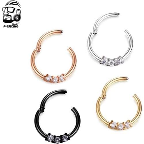 New Arrival 316L Surgical Steel Hinged Segment Ring Nose Ring Nose Hoop Ring Ear Tragus Cartilage Body Piercing Jewelry
