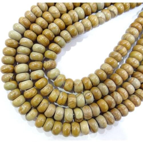 Natural Stone Yellow Jaspers Rondelle Beads 4*6mm 5*8mm Spacer Beads For Jewelry Making Bracelet Accessories