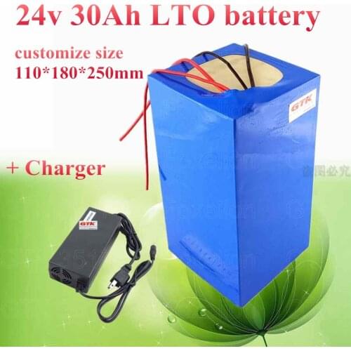 LTO 24v 30AH LTO lithium titanate Battery Pack for Solar Car starting super Fast charge long life cycle + 5A charger