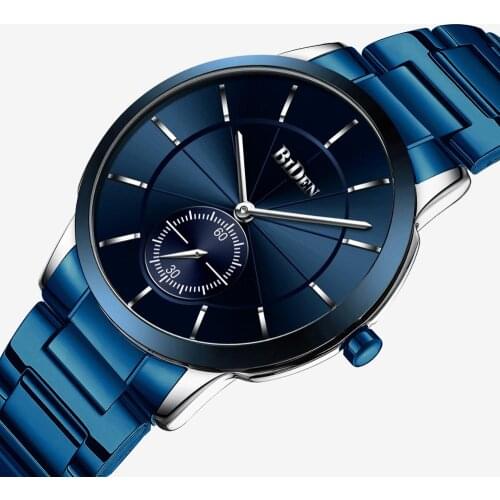 Fashion Men Watches BIDEN Brand Casual Bussiness Minimalism Mans Watch Stainless Steel Quartz Male Clock