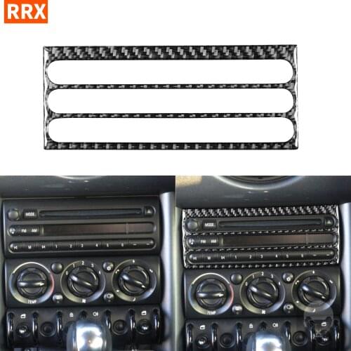 For MINI COOPER S R50 R53 2002 2003 2004 Carbon Fiber Sticker Central Control CD Panel Button Switch Interiors Car Accessories