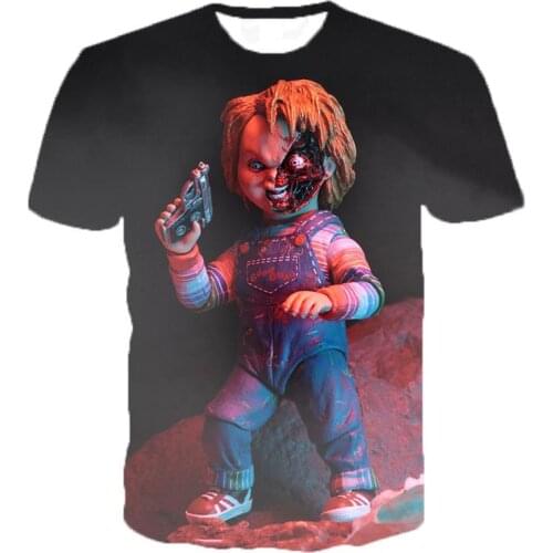 2021 New Summer Horror Chucky 3D Printed T Shirts Men Women Children Fashion Casual Short Sleeve T-shirt Cool Tee Tops t shirt