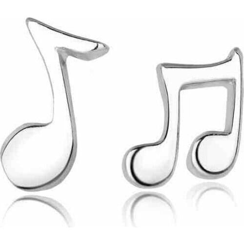 Charm 925 Sterling Silver Small Music Note Sign Earrings for Women Hot Sale Jewelry Girls Gift