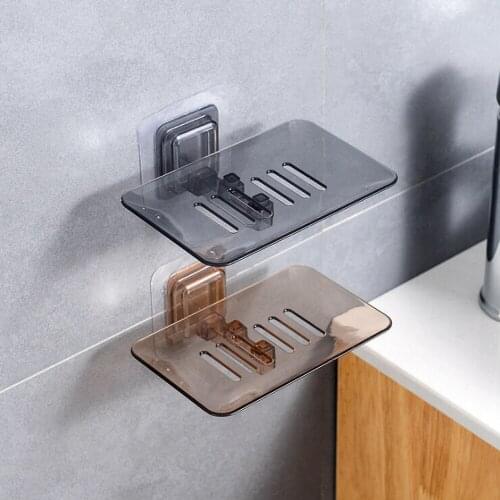 Single Layers Suction Soap Box Kitchen Tools Bathroom Accessories Soap Dish Suction Holder Storage Basket Soap Box Stand