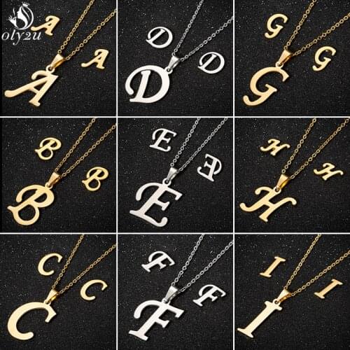 Punk Initial Letter Necklace Women Personalize Jewelry Stainless Steel Alphabet Name Choker Necklace Collier Femme Jewelry Gifts