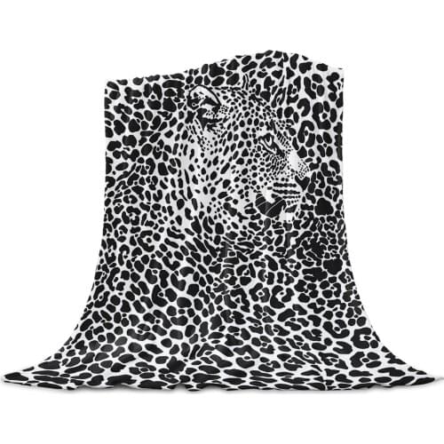 Leopard Print Leopard Abstract Oil Painting Throw Blanket Soft Picnic Blanket Home Decor Microfiber Flannel Blankets for Beds
