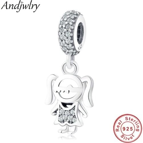 925 Sterling Silver Fit Charms Bracelet Original Pendant Charms Girl Dangle Beads Making DIY Necklaces Women Berloque