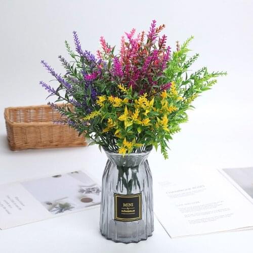 Lifelike Plant Bouquet Lavender Artificial Flowers for Wedding Decor and Table Centerpieces
