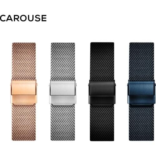 Carouse Stainless Steel Milanese Watch Strap Band 12/13/14/16/17 18mm 19mm 20mm 22mm Watchband for Samsung Galaxy Watch Active
