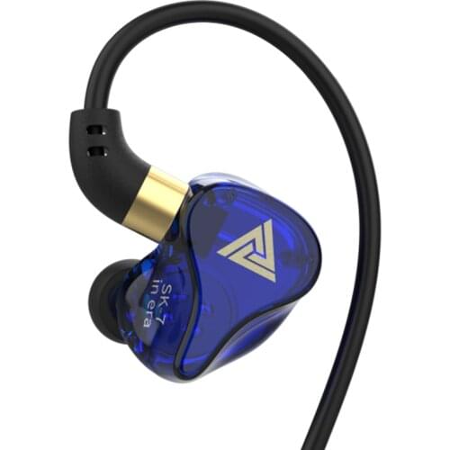 QKZ SK7 Earphones Dual Driver Sport HD Earbuds 3.5mm Jack Headset with Microphone Music 3.5mm Plug in-ear Earphone