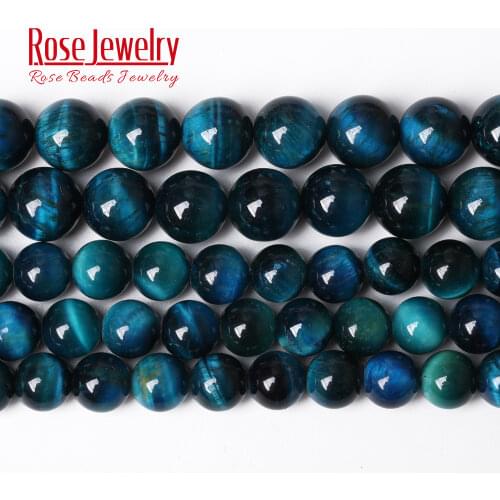 Natural Stone AAAAA Quality Blue Tiger Eye Agates Round Loose Beads 15" 4 6 8 10 12 14 MM Pick Size For Jewelry Making
