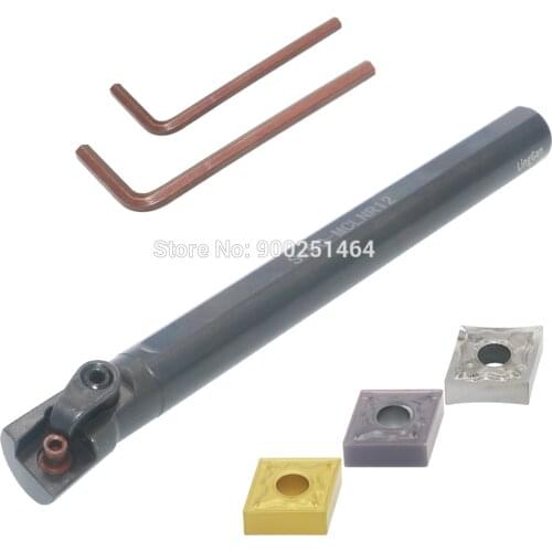 Internal Turning Tool Of CNC Lathe,S16Q-MCLNR12 (16mm)Right，with 3 CNMG120404（CNMG 431） Hard Alloy Blades