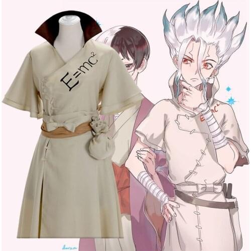 Unisex Anime Cos Dr.Stone Ishigami Senkuu Cosplay Costumes Uniform Dress