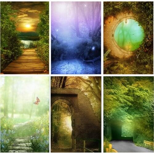 Vinyl Custom Dream Forest Castle Fairy Tale Children Photography Backdrops Prop Photo Background 2158 TTW-03