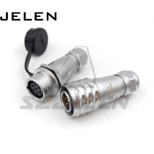 WEIPU SF12 series 7pin waterproof connector , IP67, M12 plug and socket, 7 pin Power cable connector male and female