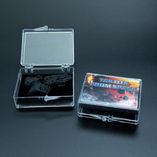 1 box Black Meteorite Fragment Tektite Meteor From Space Specimen Natural Stone Children Education Mineral Raw