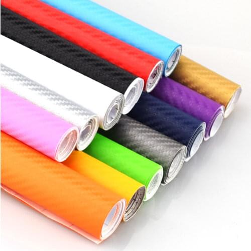 127cmx10cm Waterproof Car Stickers 3D Car Carbon Fiber Vinyl Film Sheet Wrap Roll Auto Car DIY Decor Sticker Paper Car Styling