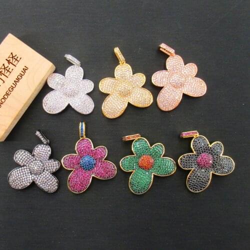 2pcs plated cubic zircon CZ Paved Connector Charms necklace pendant Jewelry DIY Jewelry Findings