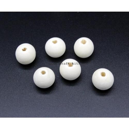 300pcs Wood Bead, Round 16mm, White wood (bleached) Natural Wood Beads round unfinished spacer beads unvarnished