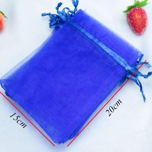15x20cm (5.9"x7.87")100pcs Royal Blue Jewelry Packing Drawable Organza Bags Wedding Gift Bags & Pouches free shipping