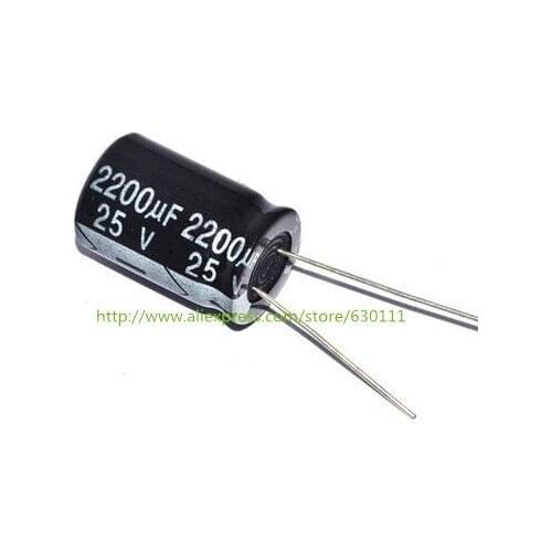 Free shiping 20pcs 2200uF 25V 13*21mm 105C Electrolytic Capacitor 13x21 2200uf25v