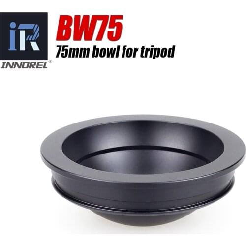 INNOREL BW75 75mm Bowl for Tripod Half Ball Aluminum Alloy Tripod Bowl Adapter for Video Fluid Head Tripod