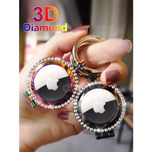 Case For AirTag Air Tag Case 3D Diamond Protector Cover For AirTags Cases Metal Ring Bling Sparkling Luxury 3D Diamond Skin NEW