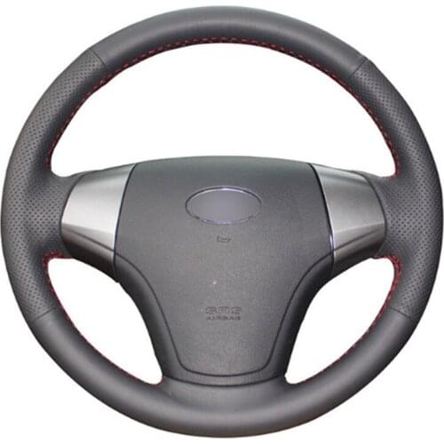 DIY Sewing-on PU Leather Steering Wheel Cover Exact Fit For Hyundai Elantra 2008-2010