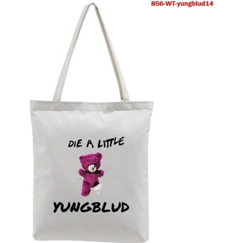 Harajuku Yungblud Printing Ladies Shopper Bags Casual Handbag Aesthetic Graphic Canvas Shopping Bags Large Capacity Bags Totes