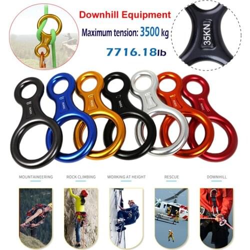 Climbing Gear Downhill Equipment 35KN Rescue Figure 8 Descender Carabiner Rigging Plate for Climbing Belaying Rappelling Device