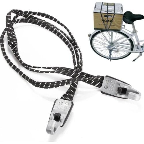 68cm Bicycle Bike Cycling MTB Luggage Stacking Rope Banding Bungee Elastic Cord Strap Tie Fixed Band Hook Black