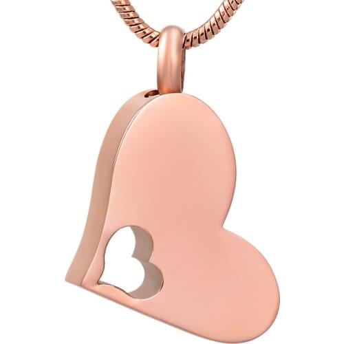 IJD8529 Always in My Heart Cremation Jewelry for Ashes Stainless Steel Pendant Locket Keepsake Memorial Urn Necklace