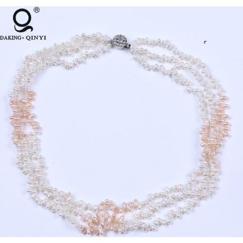 Hyderabad freshwater pearl set three row necklace bracelet set in bulk