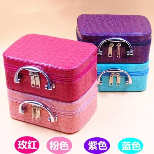 Multifuncti Red Blue PU Box Sewing Kit Needle Tape Scissor With zipper Threads Sewing Tools Accessory Sets For Home & Travelling