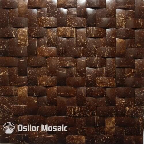 Southeast Asia style natural 100% coconut shell mosaic tile for house decoration