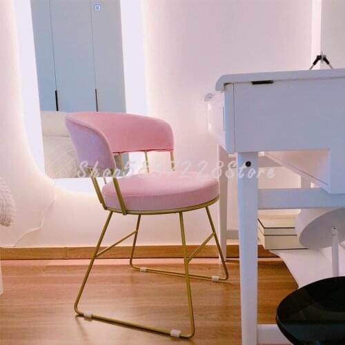 Nordic Net Red Light Luxury Dining Chair Manicure Chair Dressing Chair Simple Modern Household Make-up Stool By Endorsement Tabl