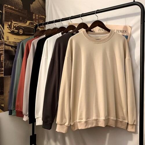 Autumn new round collar letters loose hoodie Korean original fashion hip hip simple cover hoodie youth popular couples hoodie